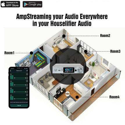 HiFiMuse WA80 Pro Wireless WiFi & Bluetooth 5.0 Power Amplifier 120Wx2