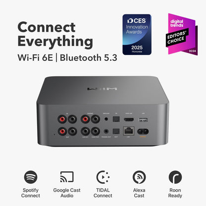 WiiM Ultra Music Streamer e pré-amplificador digital compatível com Google Cast e Alexa, transmite Spotify, Amazon Music, Tidal e muito mais