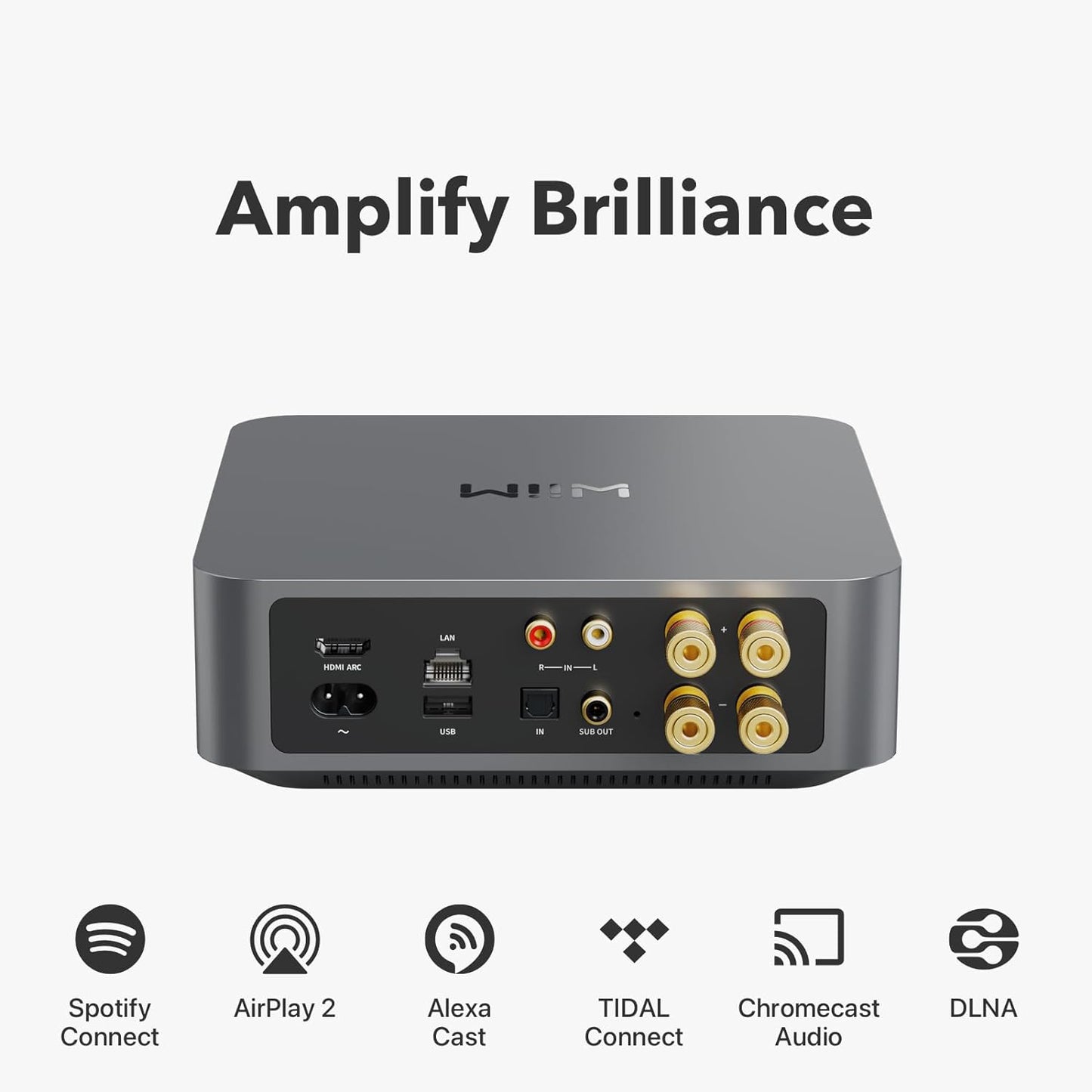 WiiM Amp: Amplificador de Streaming airplay2 | Compatível com Chromecast, Alexa |Stream do Spotify, Amazon Music, Tidal