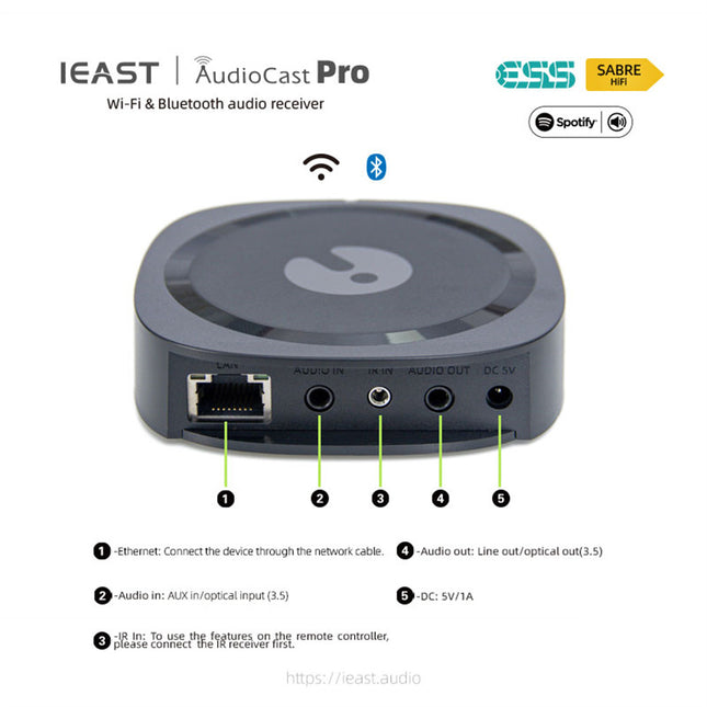 IEAST AudioCast Pro M20 Wireless WiFi audio receiver multi room Bluetooth