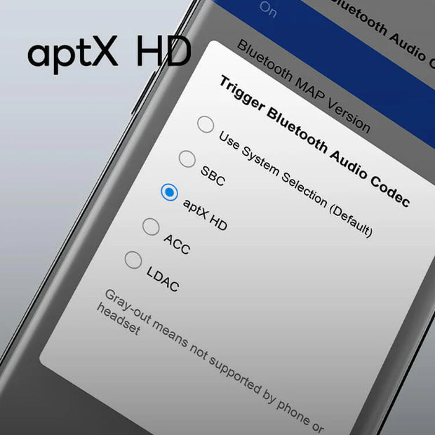 <h1>Play any audio with Bluetooth 5.0 aptX HD</h1>