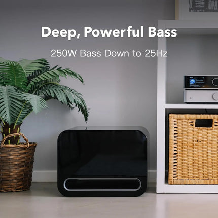 WiiM Sub Pro – 8" 250 W Wireless Smart Subwoofer | AI RoomFit™ Calibration
